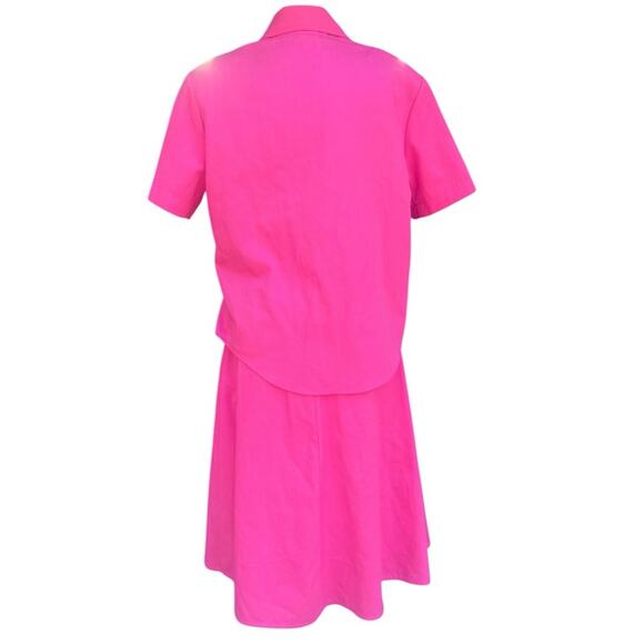 Vtg Pink Denim Western Floral Embroidered Top Midi Skirt Coord Set 8P Girlhood - Picture 4 of 7